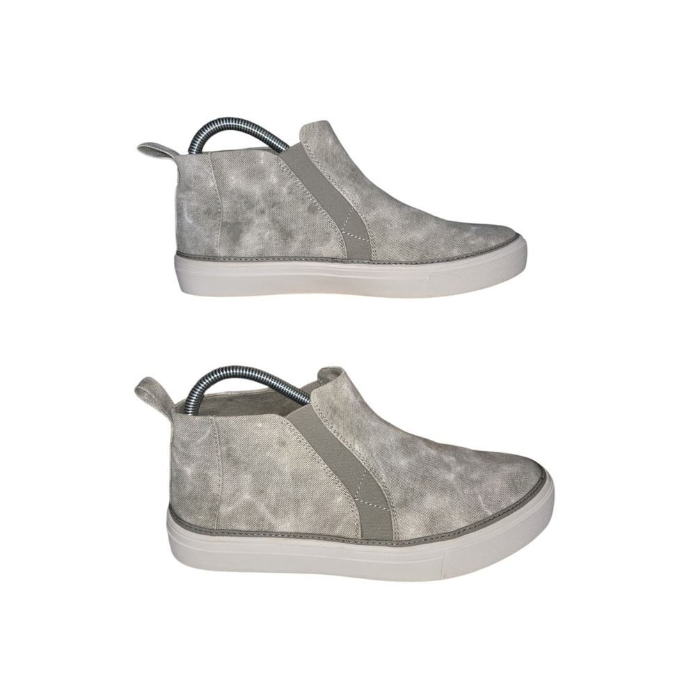 Toms Womens Grey Wash Canvas Mid Top Slip On‎ Sneakers Size 8.5
